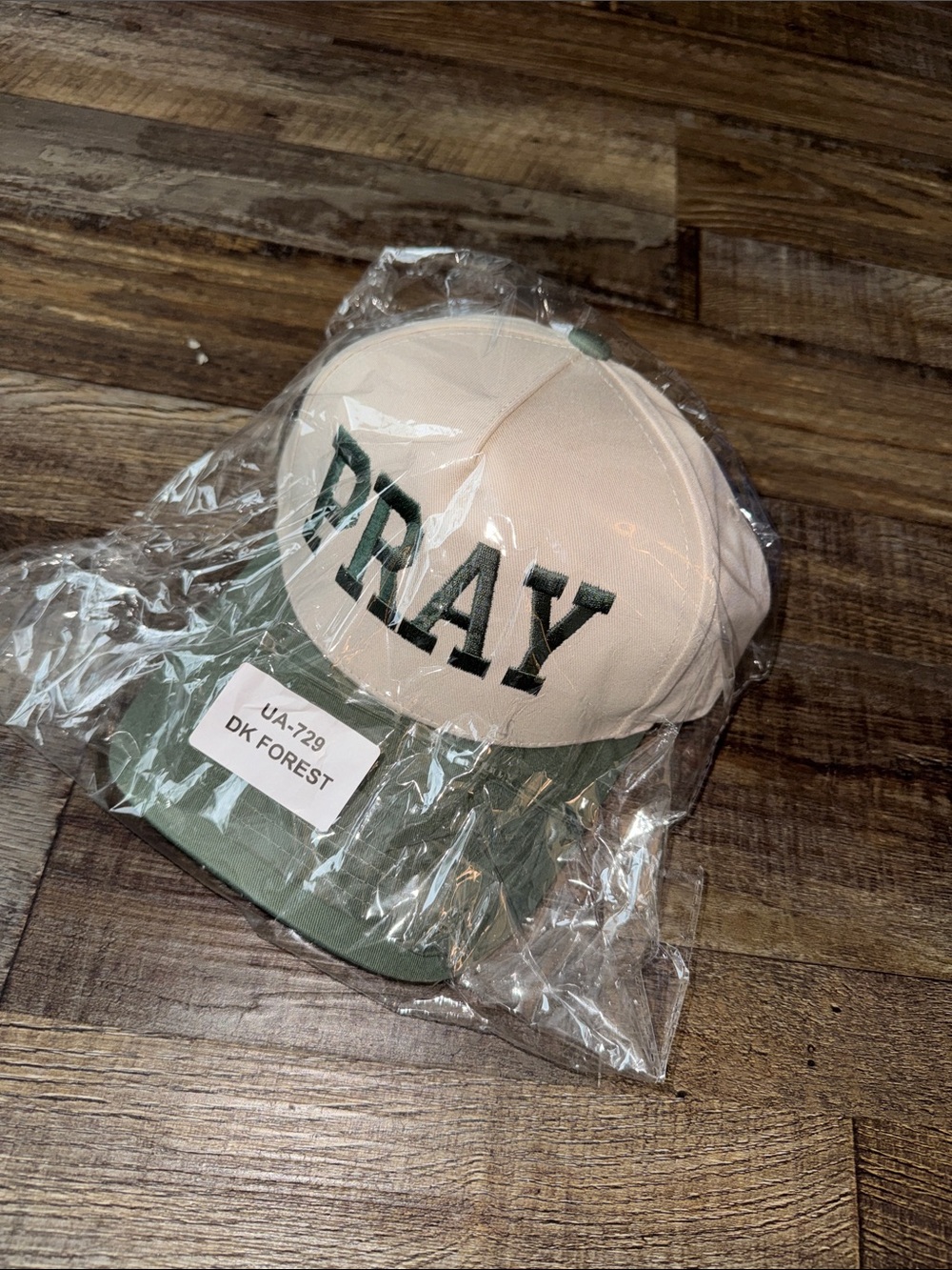 Two-Tone Cream and Olive Baseball Cap